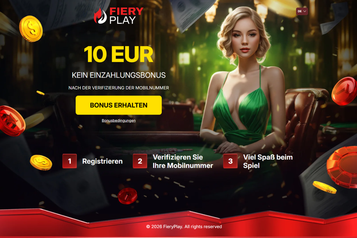 FieryPlay – 10 Euro Bonus ohne Einzahlung